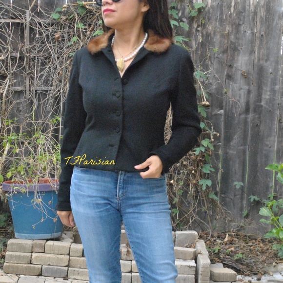 Vintage WoodwardandLothrop blazer/Fur Collar (S) - Picture 7 of 8